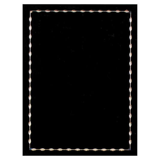 6" x 8" Laser Engravable Brass Plated Steel Jewel Carved Plate with Four Holes