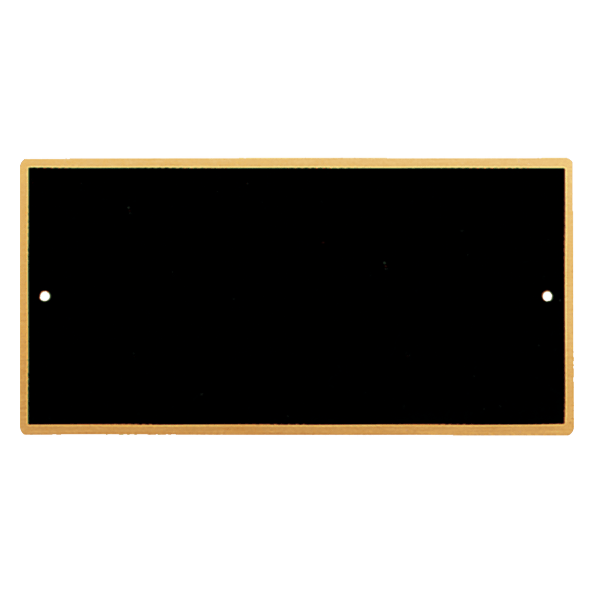 3 1/2" x 7" Black Laserable Brass Plate with Gold Border Rounded corners and Two Holes