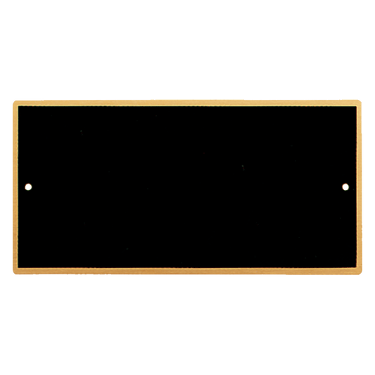 3 1/2" x 7" Black Laserable Brass Plate with Gold Border Rounded corners and Two Holes