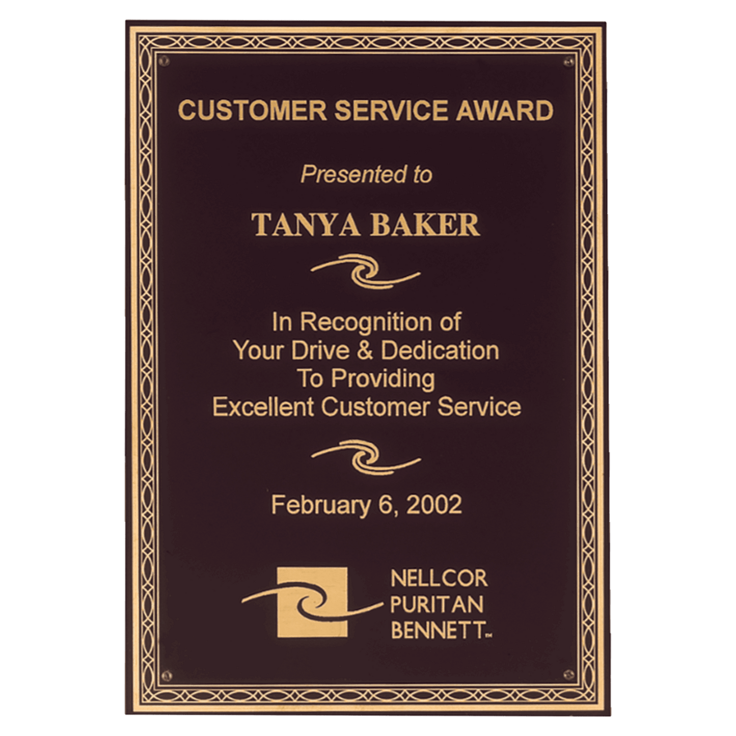 5 1/4" x 7 1/4" Laserable Black Brass Plate with Gold Braided Border Design