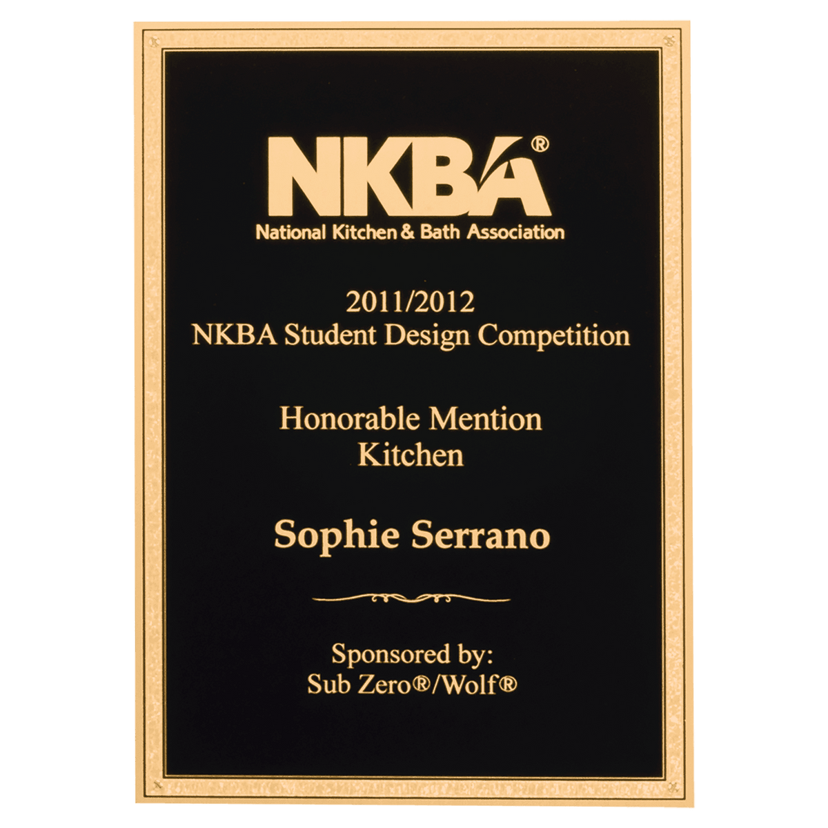 8 3/4" x 11 3/4" Black Textured LaserFX Plate with Gold Florentine Border and Four Holes
