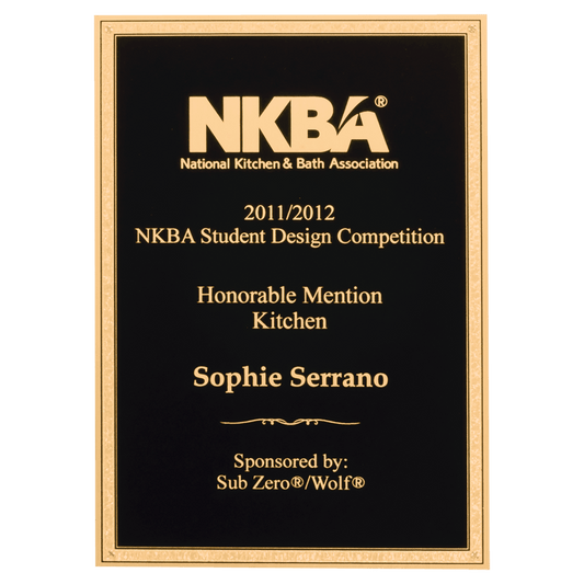 8 3/4" x 11 3/4" Black Textured LaserFX Plate with Gold Florentine Border and Four Holes