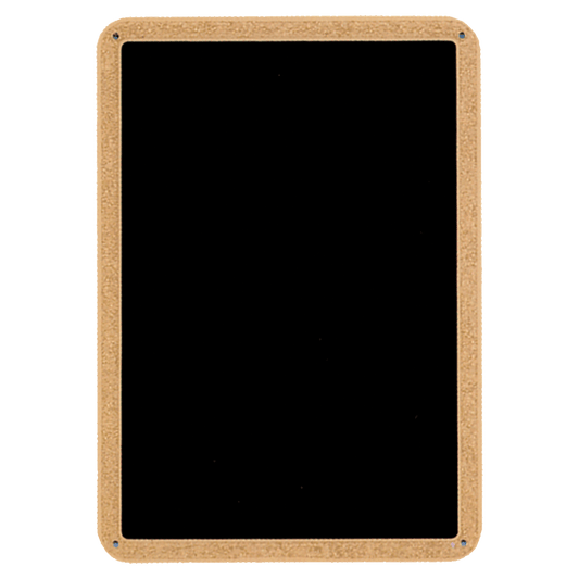 8 1/2" x 10" Brass Plated Steel Black Textured Plate with Gold Border