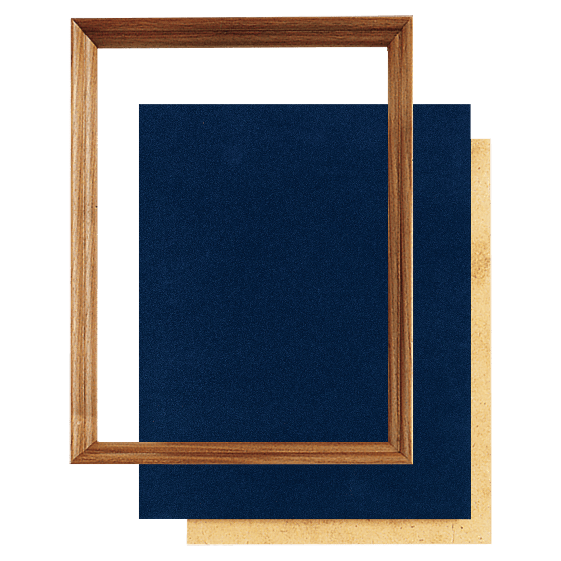 12" x 15" Walnut Shadow Box Frame wth Blue Velour Backing
