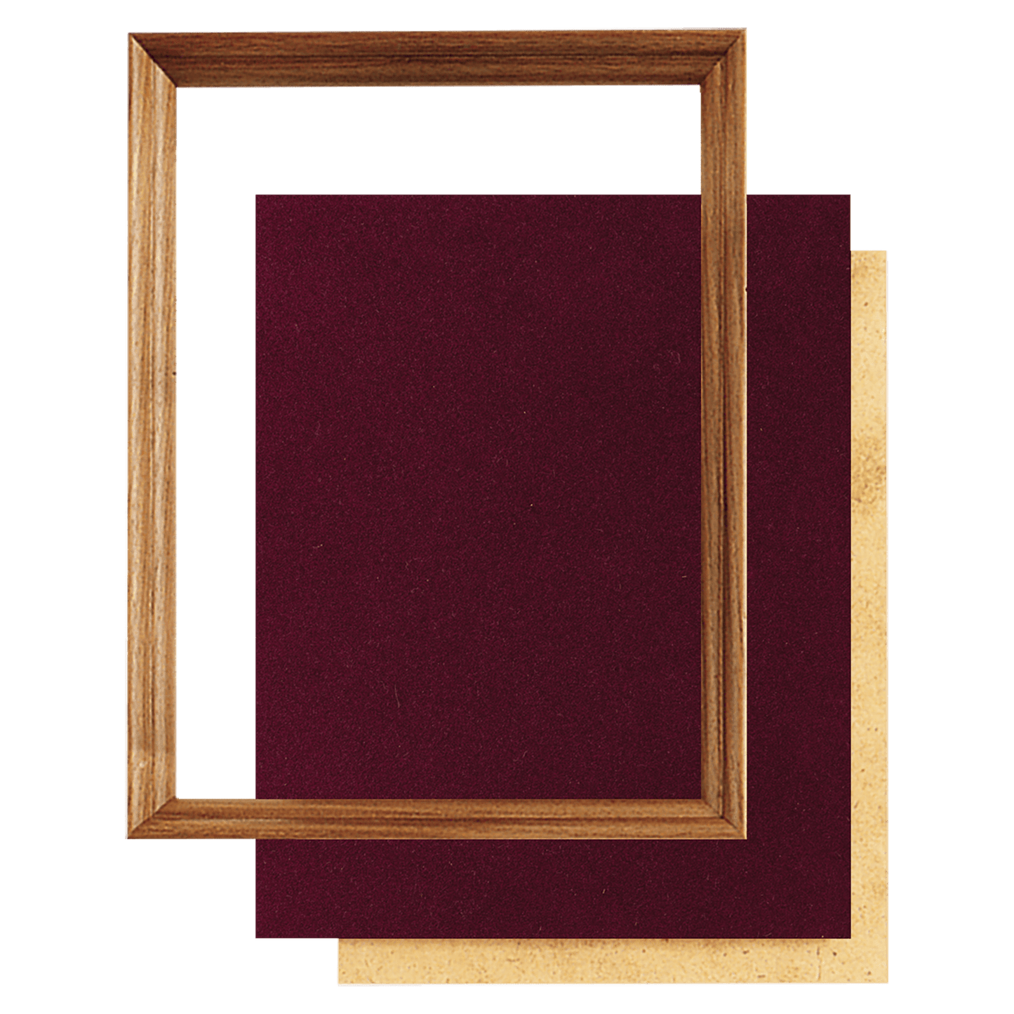 12" x 15" Walnut Shadow Box Frame wth Maroon Velour Backing