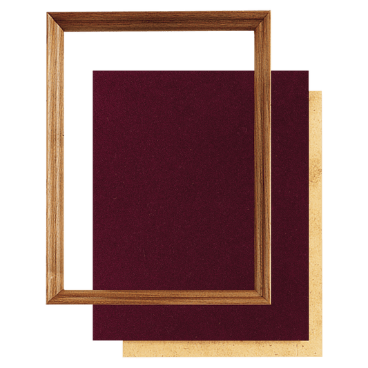 12" x 15" Walnut Shadow Box Frame wth Maroon Velour Backing