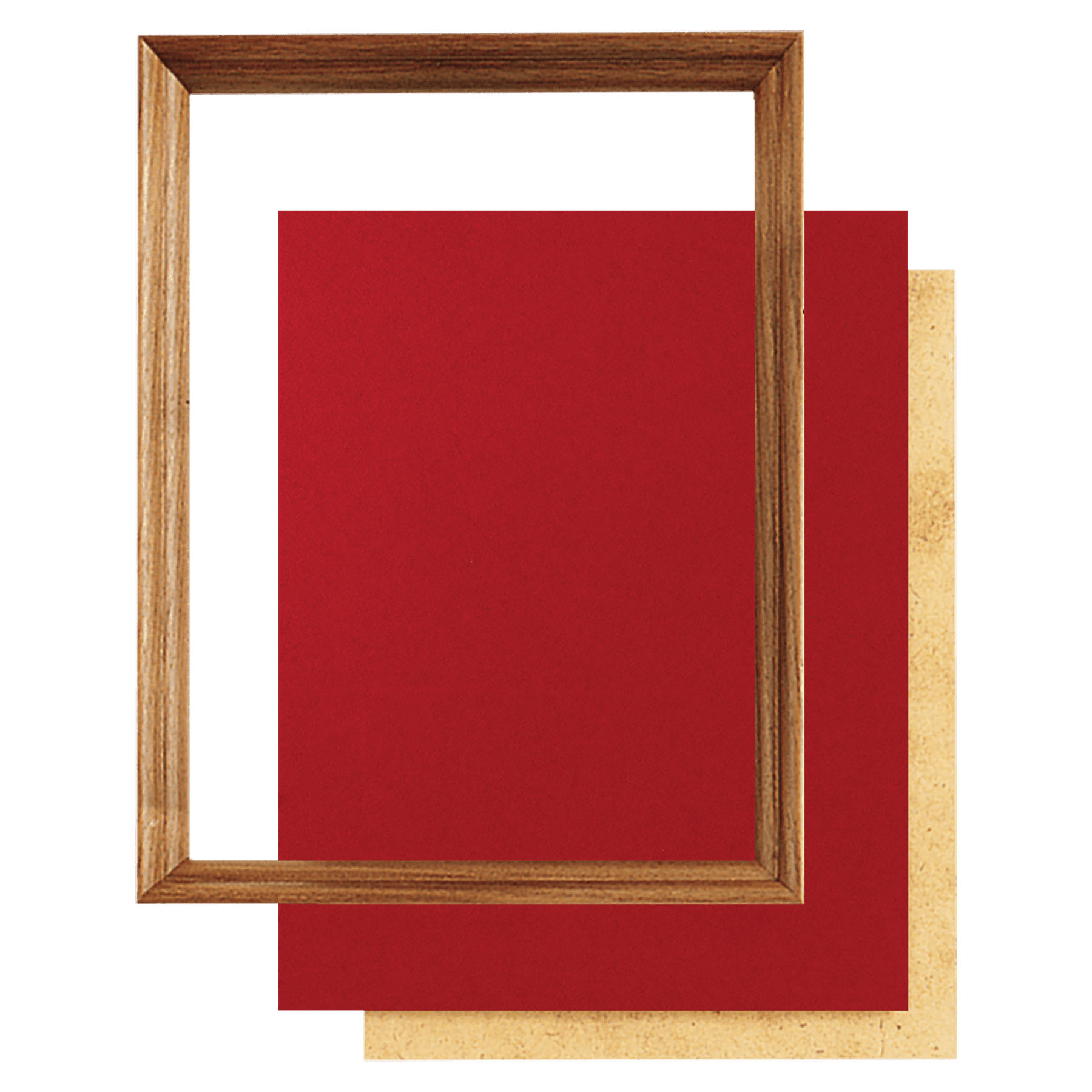 12" x 15" Walnut Shadow Box Frame wth Red Velour Backing