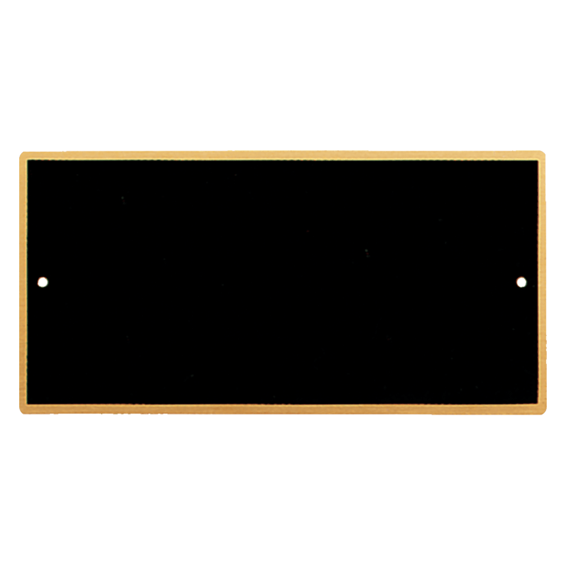 2 3/8" x 5 1/4" Black Laserable Brass Plate with Gold Border Rounded Corners and 2 Holes