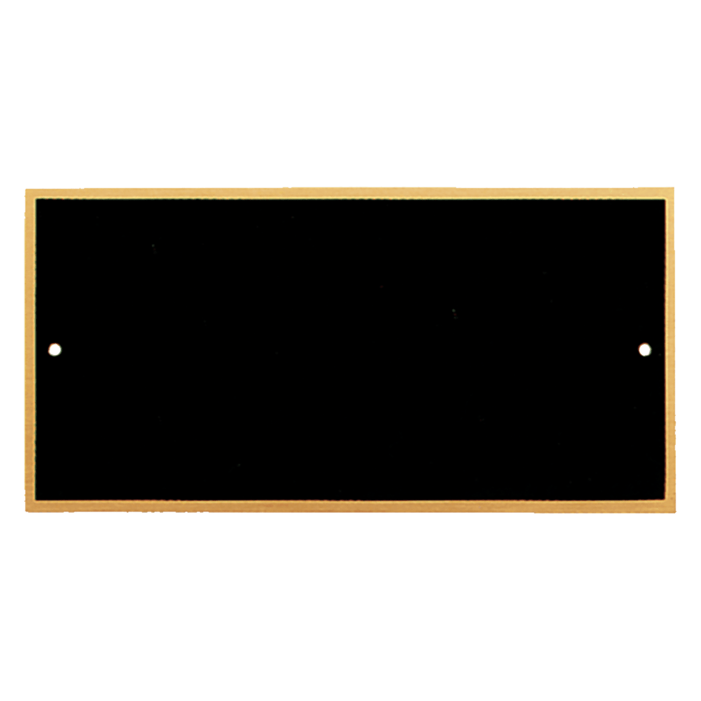 3" x 6" Black Laserable Brass Plate with Gold Border and 2 Holes