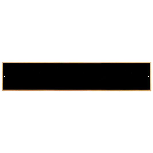 1 3/4" x 8 7/8" Black Laserable Brass Plate with Gold Border and 2 Holes