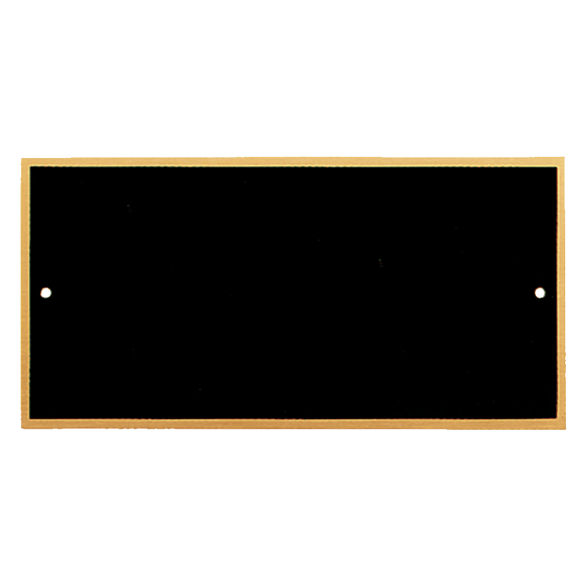 3" x 4 1/4" Black Laserable Brass Plate with Gold Border and 2 Holes