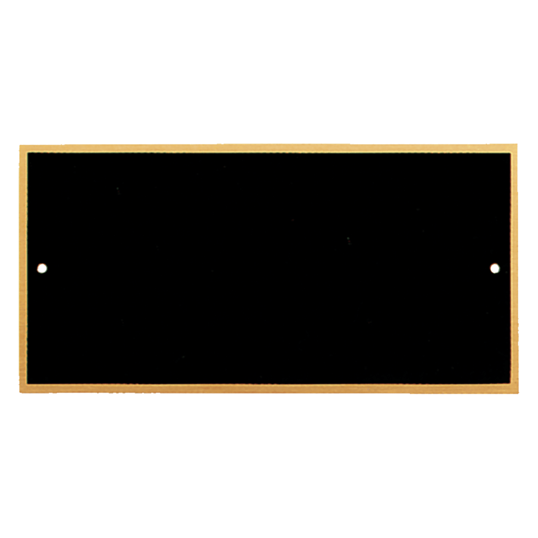 3" x 12" Black Laserable Brass Plate with Gold Border and 2 Holes