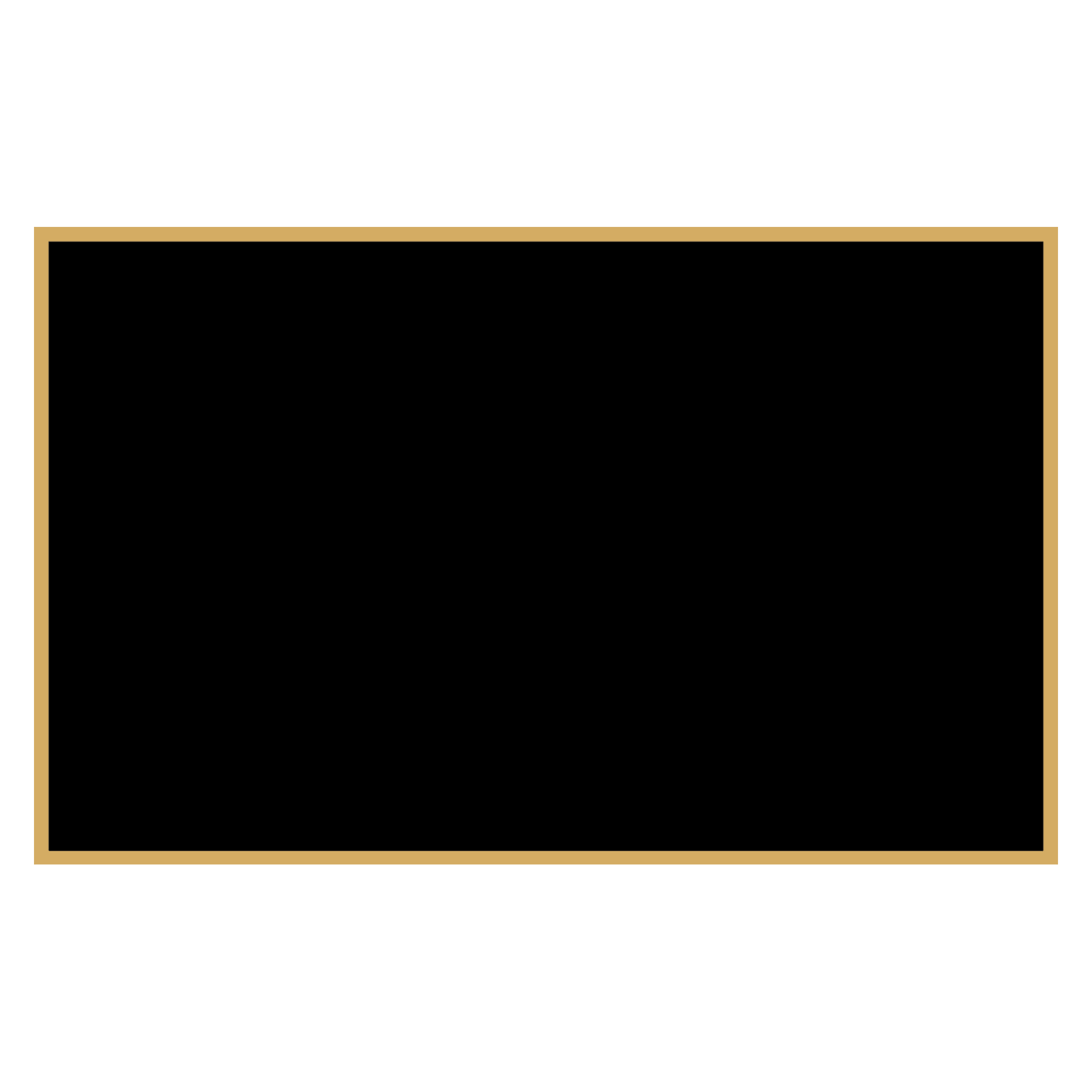 2" x 3 1/8" Black Laserable Brass Plaque Plate with Gold Border